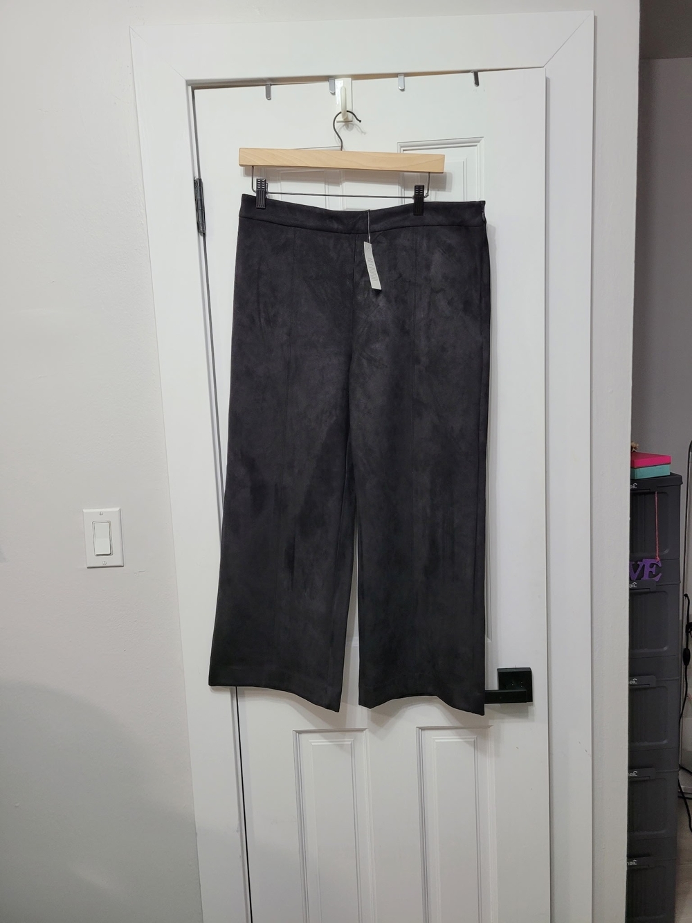 Ann Taylor Wide-Leg Suede-Look Cropped Pants